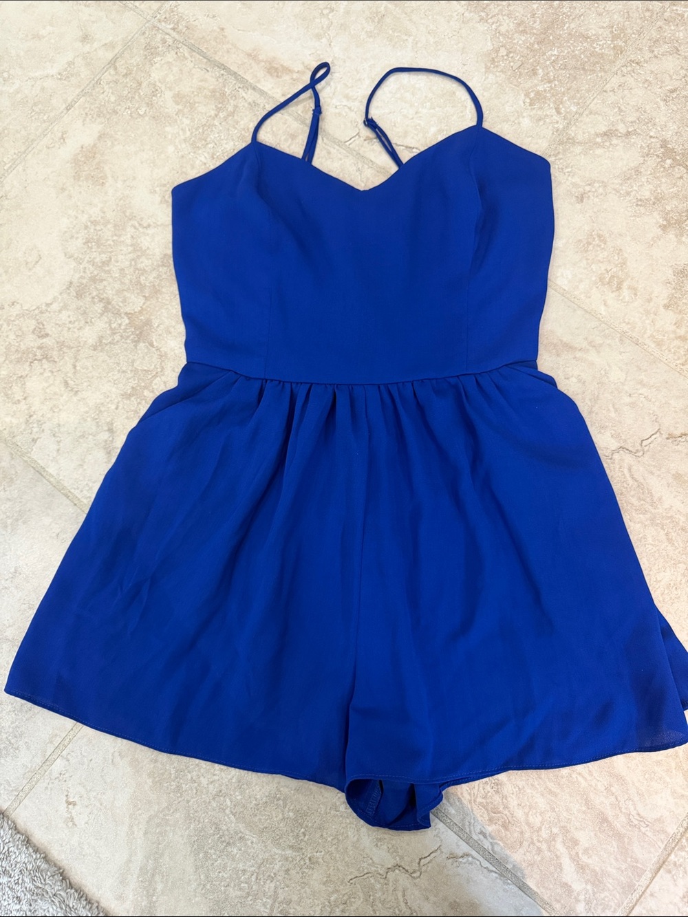 Greylin Royal Blue Spaghetti Strap Romper